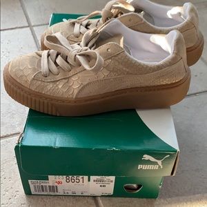 Puma Rihanba Collab platform sneakers women with exotic-skin